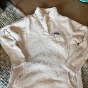 Girls Pink Patagonia Fleece Pullover Sweater